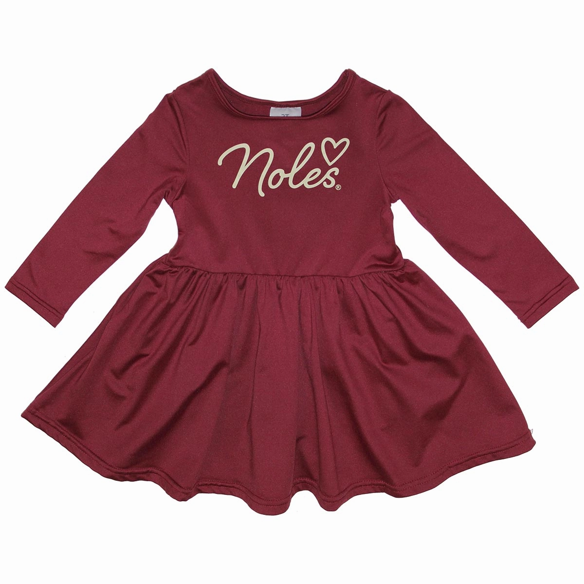 Anti Pilling Treatment ZooZatz Toddler Girl's Noles Long Sleeve Dress - Garnet