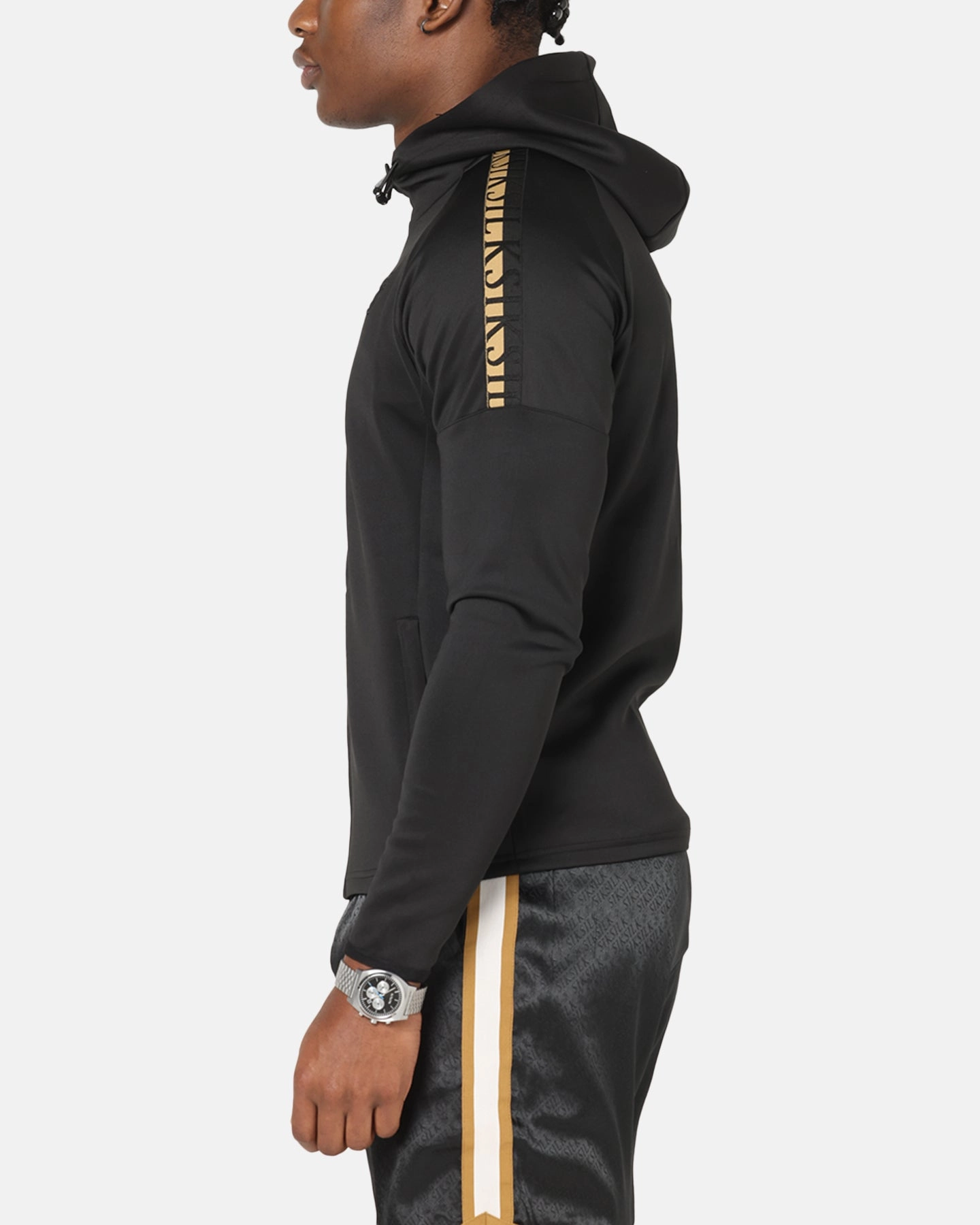 Sik Silk Full Zip Hoodie Black Performance Fabric