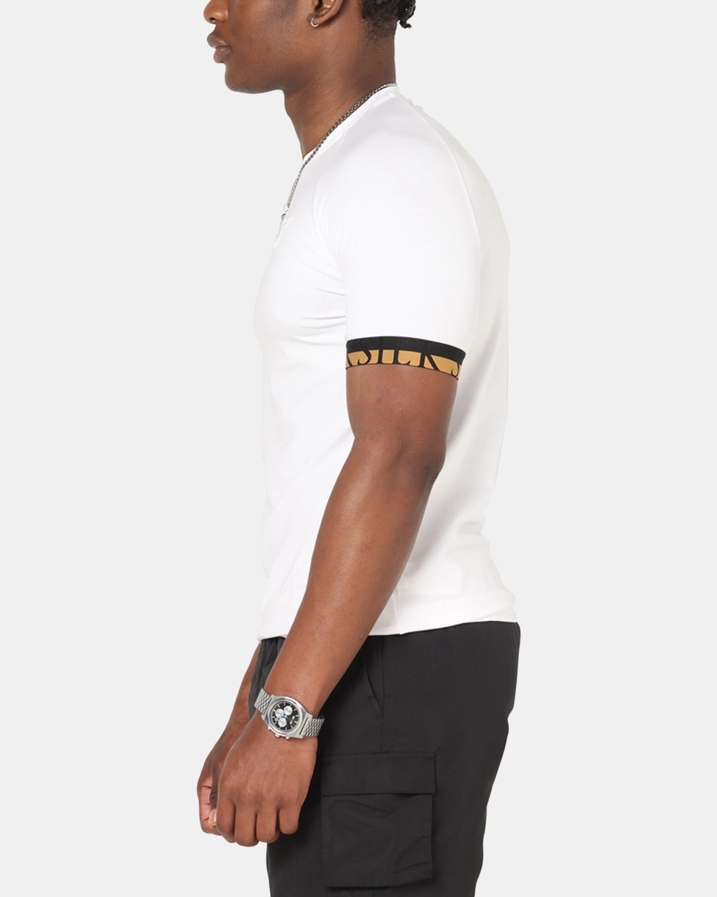 Micro Perforated Fabric Sik Silk Tech T-Shirt White