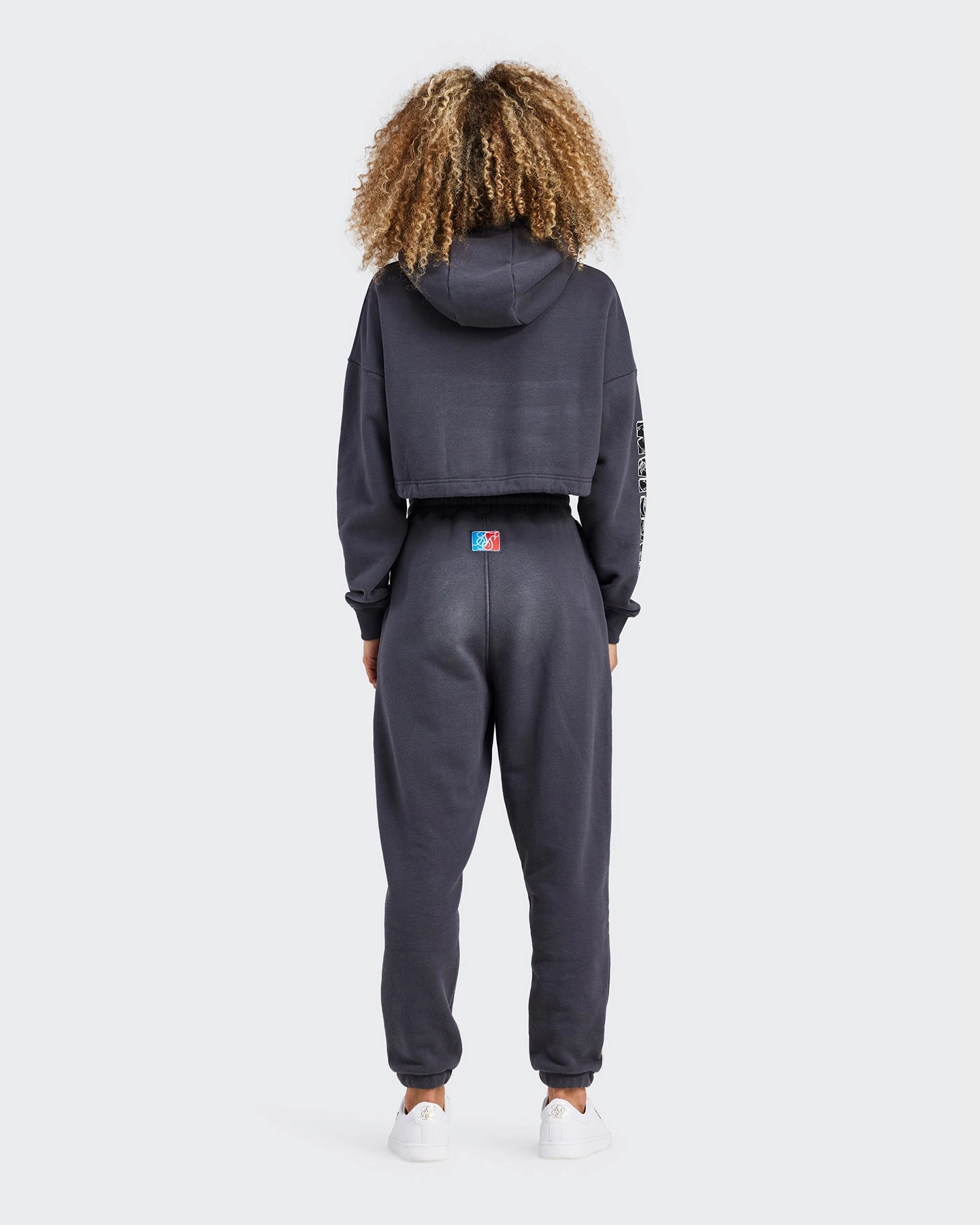 Sik Silk Women's Space Jam x SIK SILK Cropped Hoodie Dark Grey Windshield Coat Eye - Catching