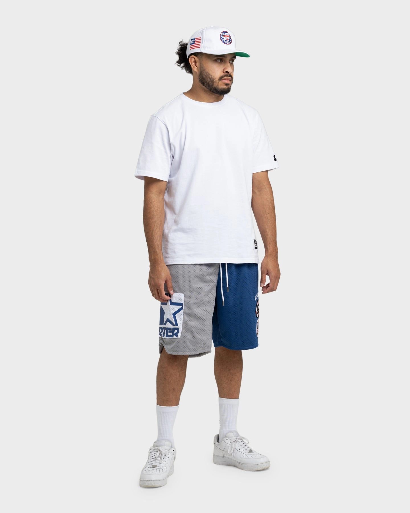 Starter Slider Mesh Shorts Blue/Grey Everyday Outfit Quick Dry Fabric