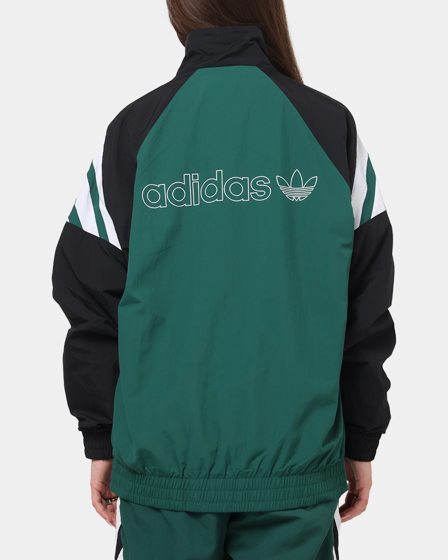 Quick Drying Acknowledge Adidas Track Jacket Green/Black