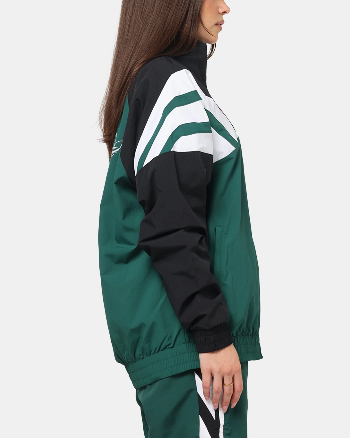 Date night Anti Pill Treatment Adidas Track Jacket Green/Black