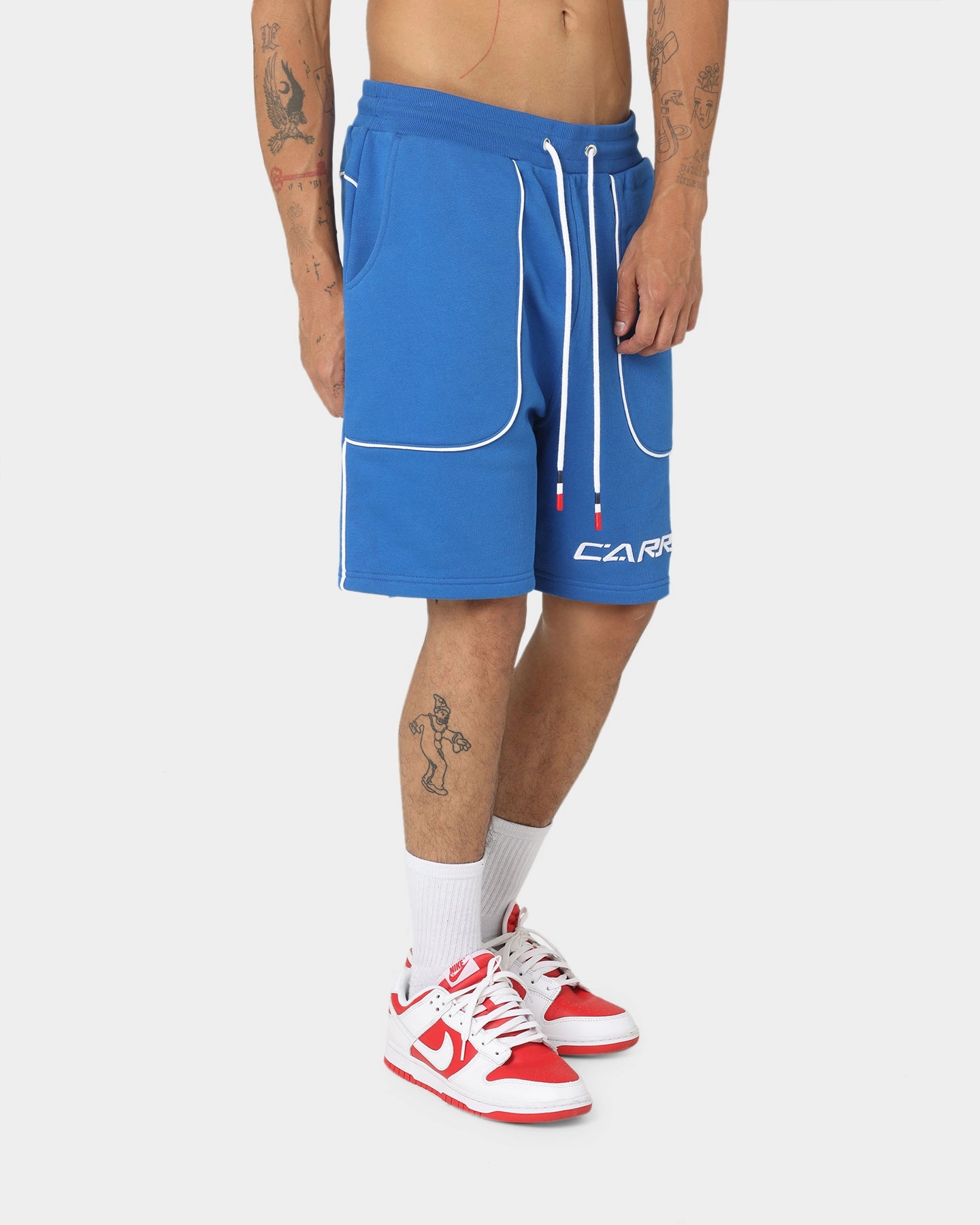 Carre Ange Track Shorts Blue Contemporary Cut Hypoallergenic fabric