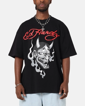 Ed Hardy Flash Demon T-Shirt Black Sporty Style Breathable Yarn Composition