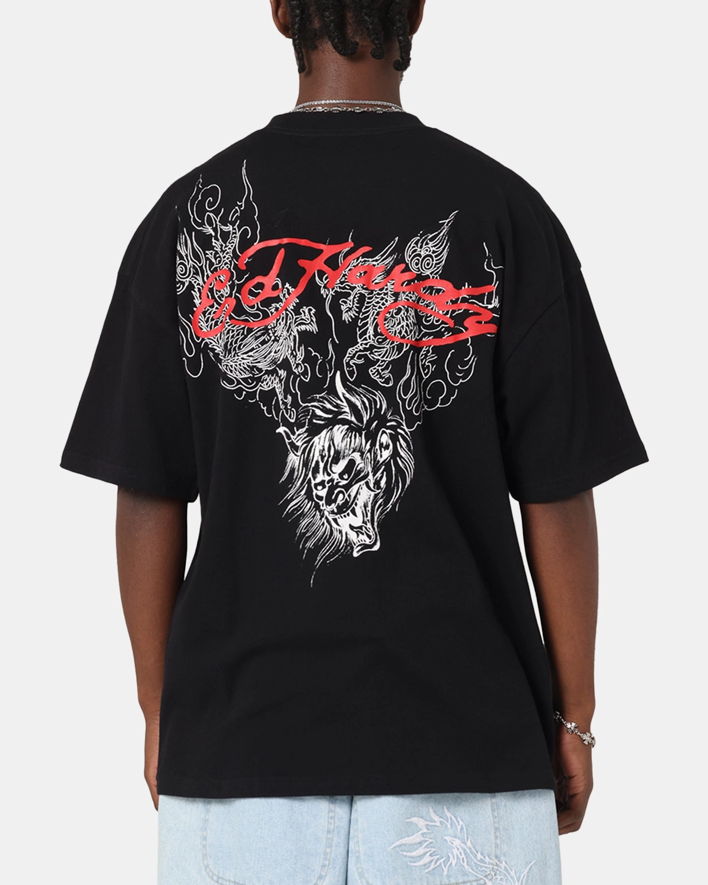 Ed Hardy Flash Demon T-Shirt Black Easy Layering