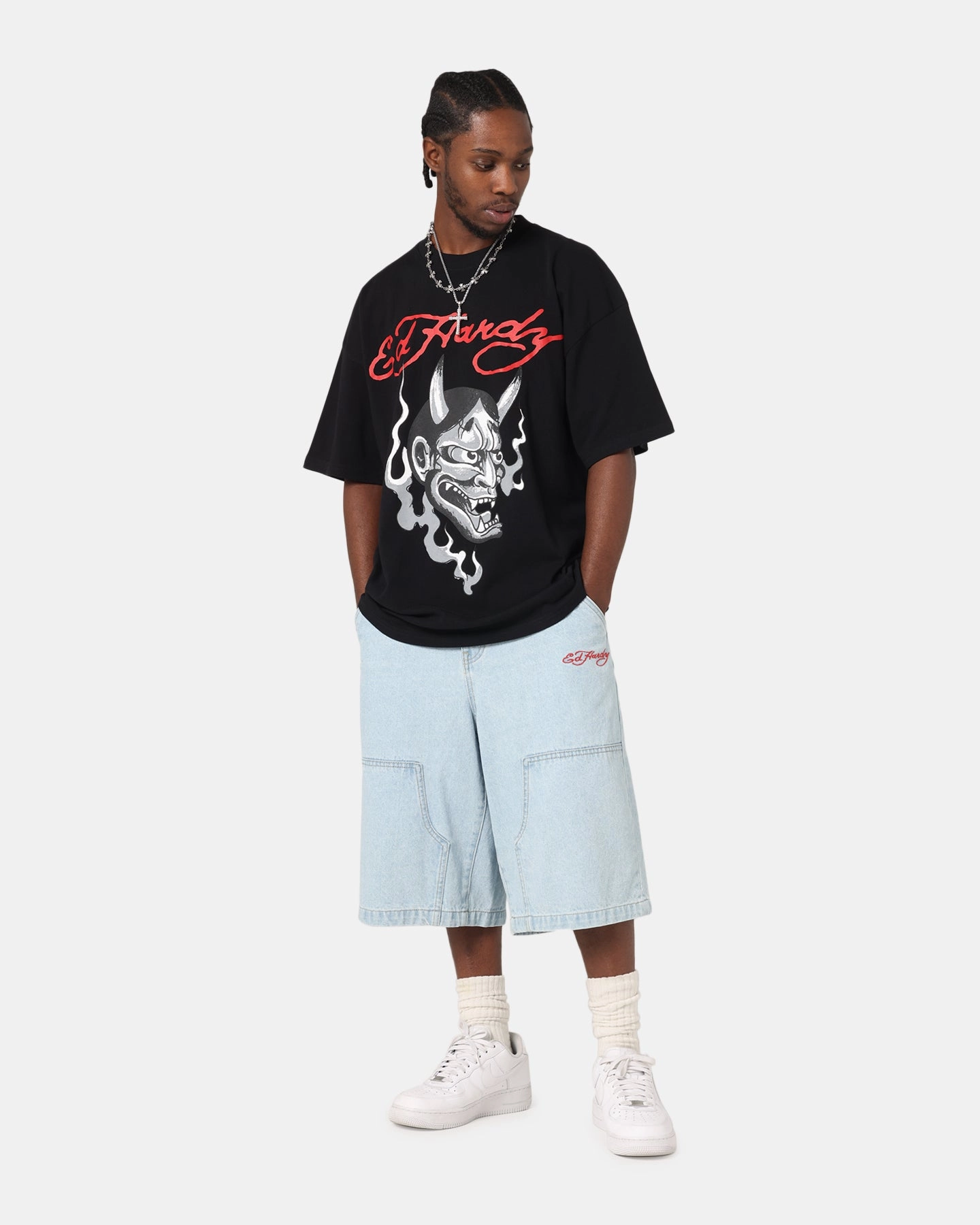 Wedding Ed Hardy Flash Demon T-Shirt Black