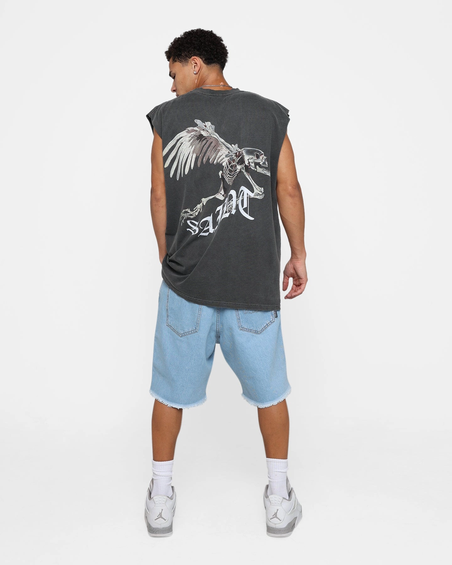 Saint Morta Departed Muscle T-Shirt Black Wash Midweight Knit Sporty Vibe