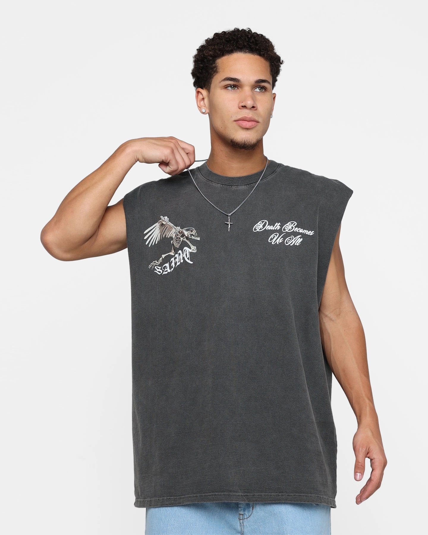 AntiPilling Treatment Casual Must-Have Saint Morta Departed Muscle T-Shirt Black Wash