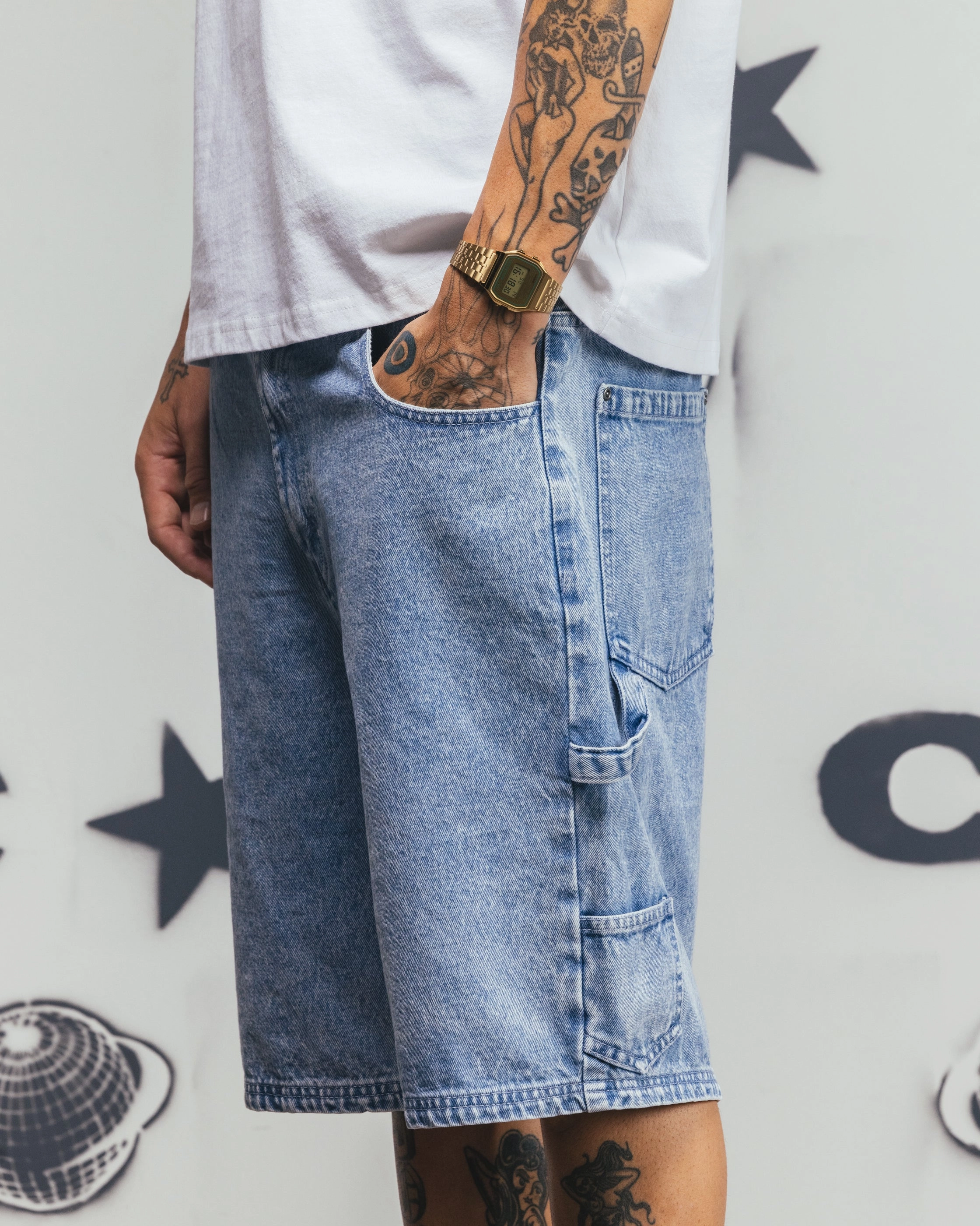 Carre Carpenter Jorts Light Blue Denim Day Trip Wear