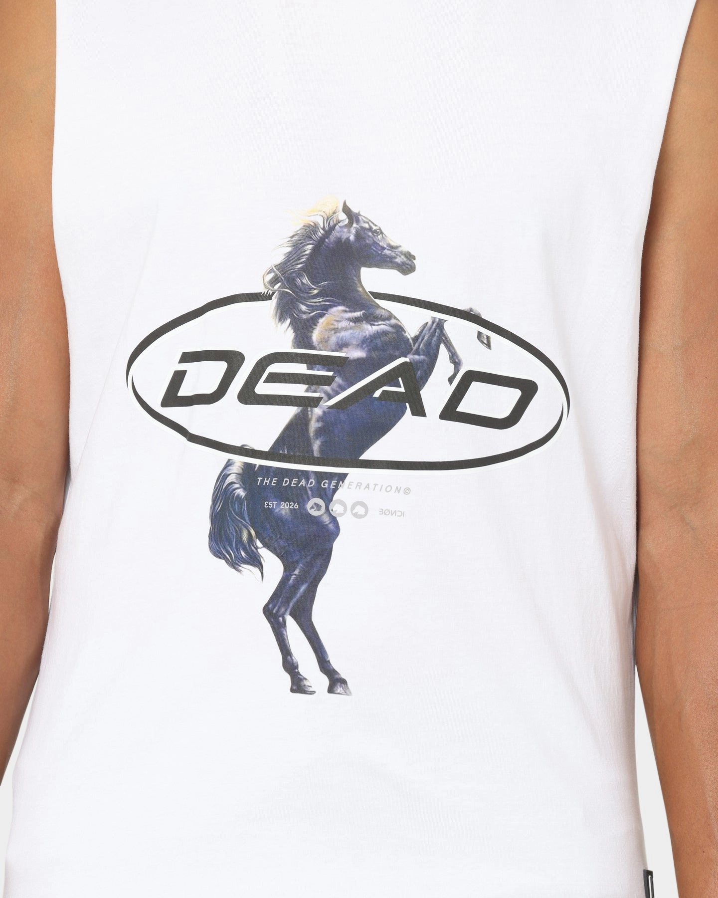 Chill Vibes Dead Studios Till We Ride Muscle T-Shirt White/Black