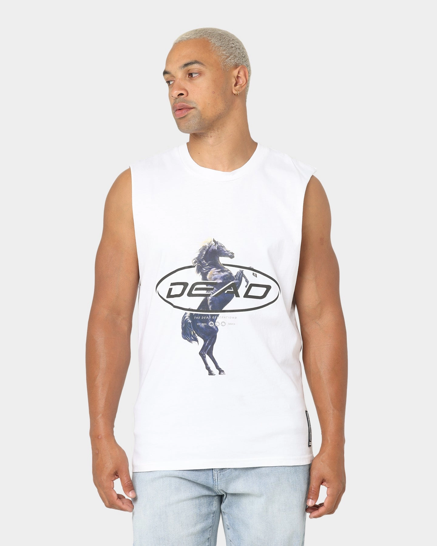 Casual Wearable Dead Studios Till We Ride Muscle T-Shirt White/Black