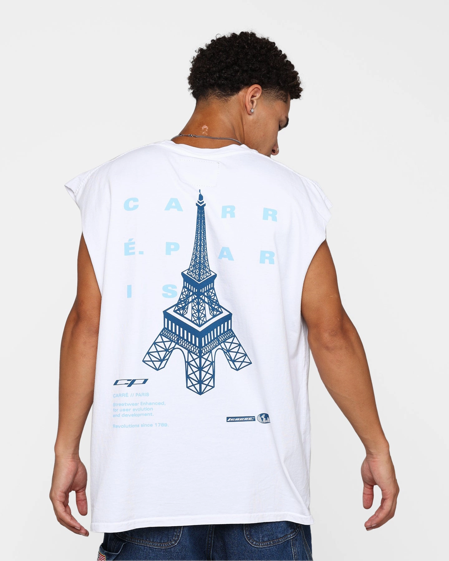 Temperature Control Fabric Carre Enhanced Muscle T-Shirt White