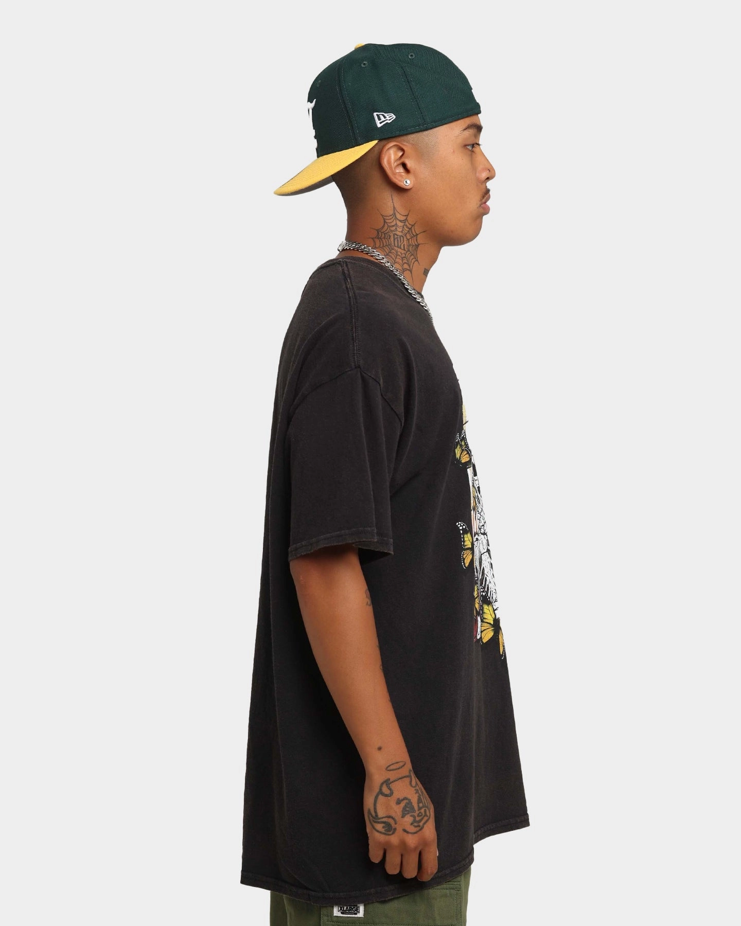 Award-winning Goat Crew Green Skeleton Vintage T-Shirt Washed Black