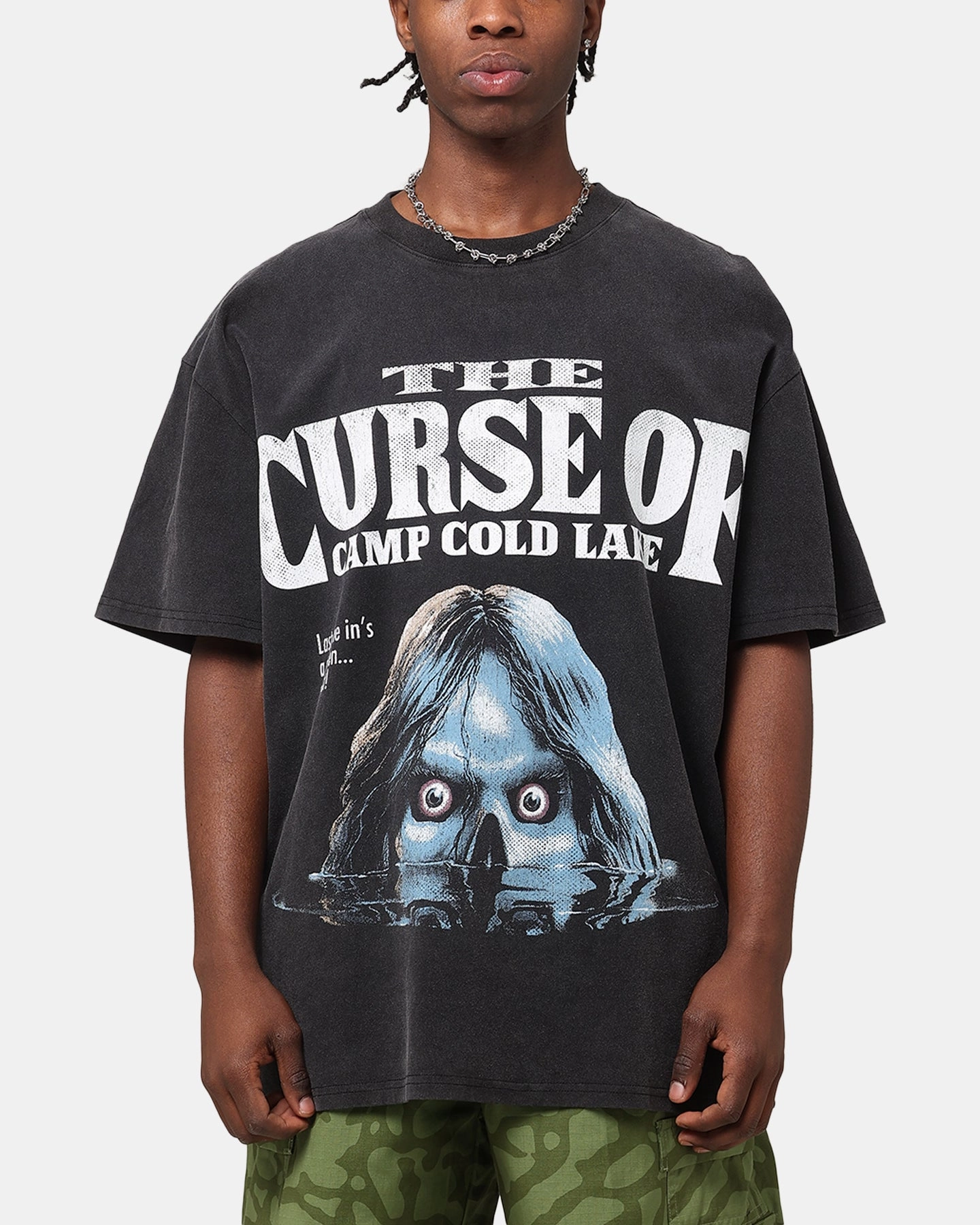 American Thrift X Goosebumps Cold Lake Heavy T-Shirt Vintage Black Light Fit Wear