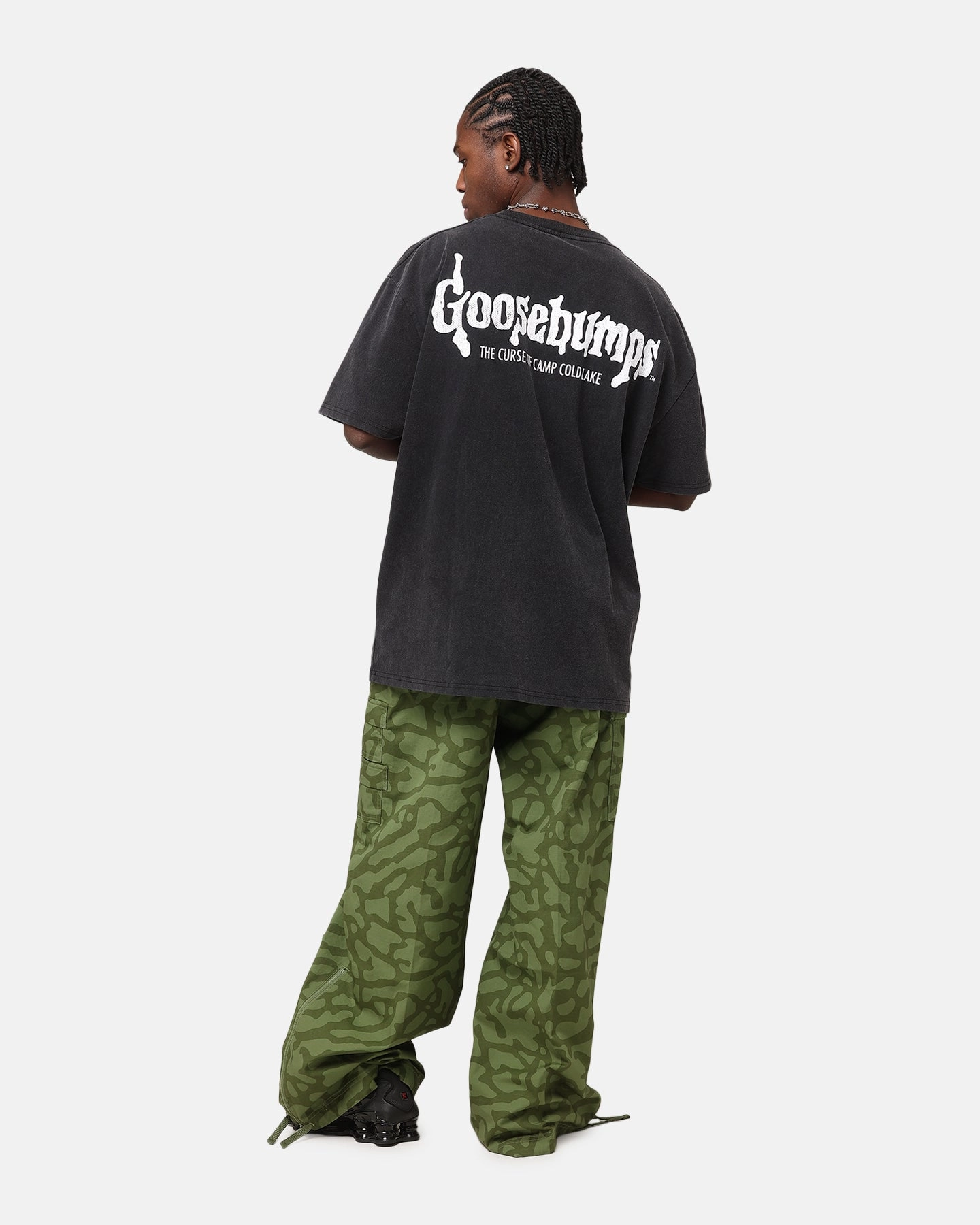 Organic Cotton Construction American Thrift X Goosebumps Cold Lake Heavy T-Shirt Vintage Black