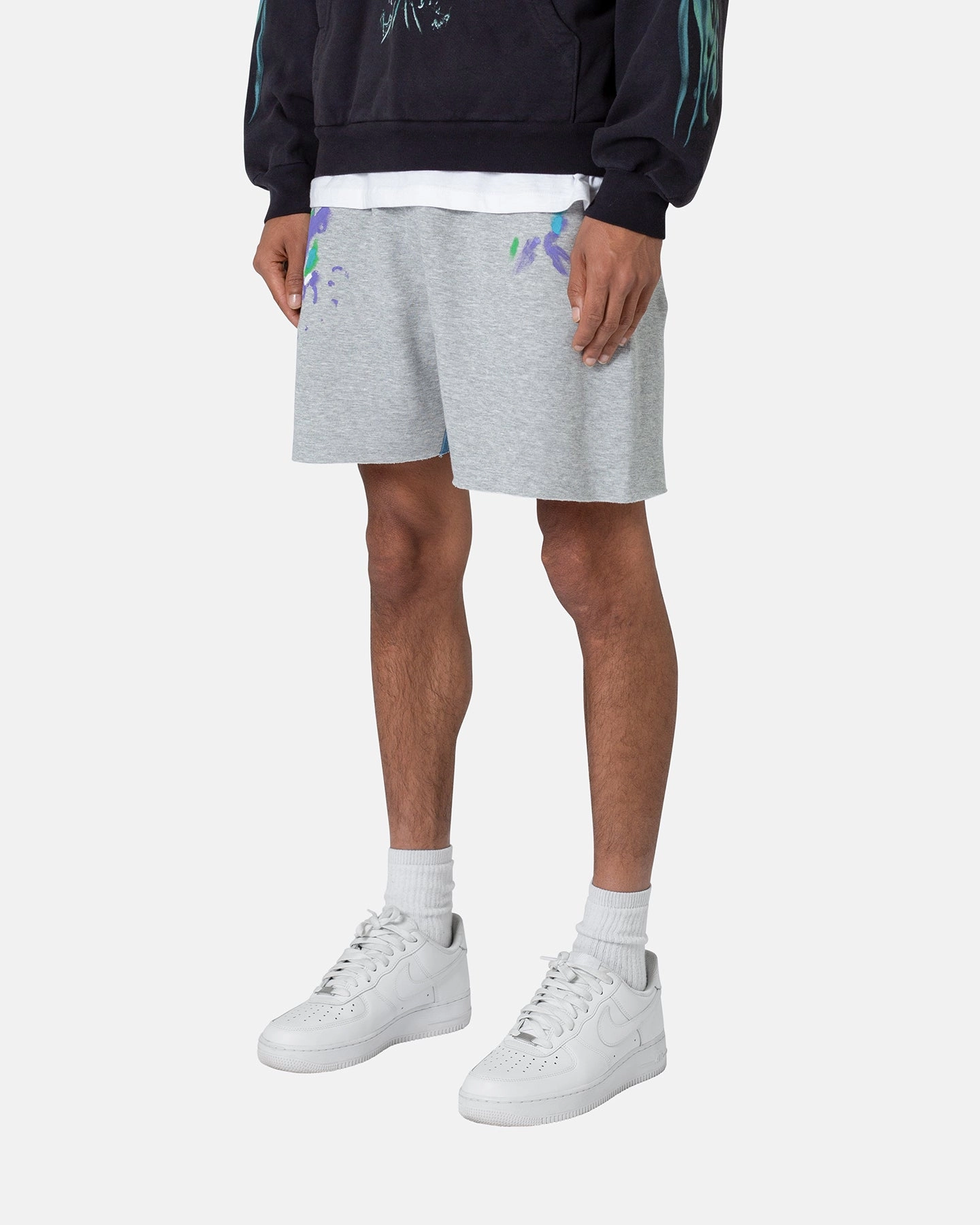 Sweat Wicking Fabric MNML Contrast Paneled Sweatshorts Grey