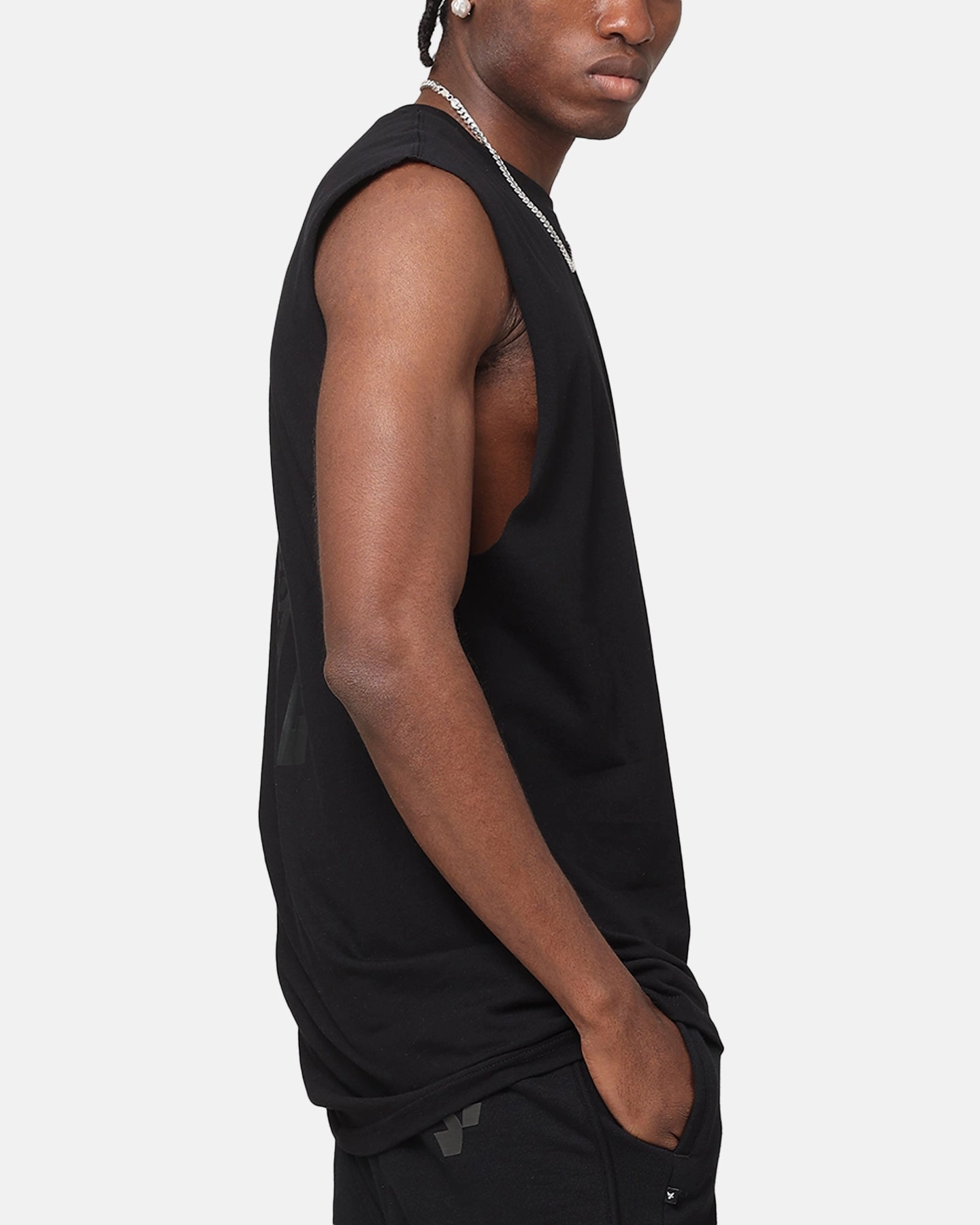 The Anti Order A Logo Merch Oversized Muscle T-Shirt Black/Black Soft Comfort Wear