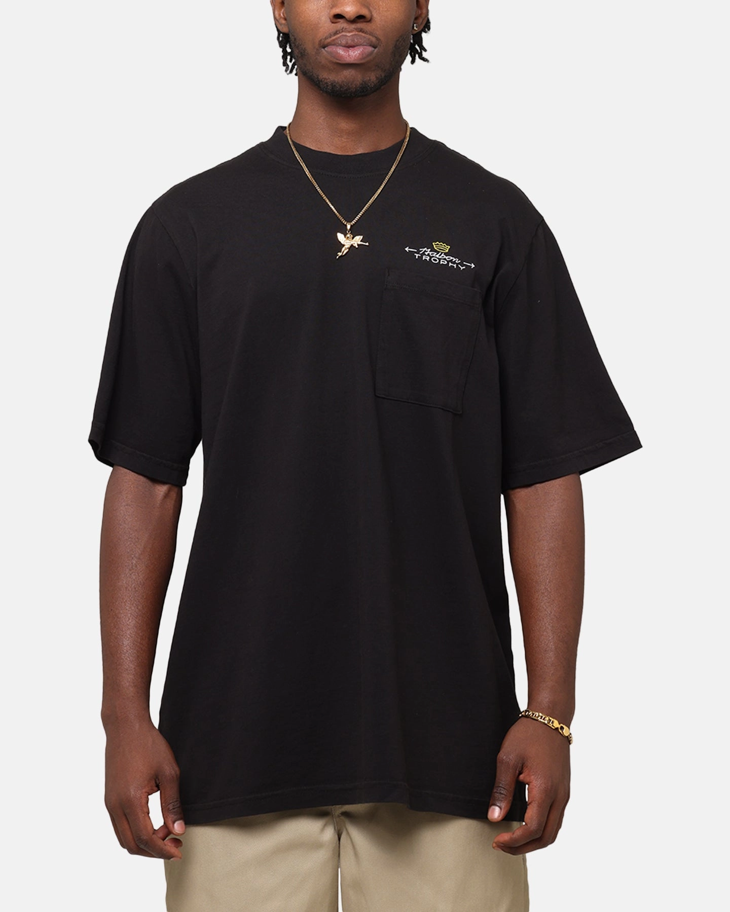 Heavyweight Weave Malbon Pocket T-Shirt Black