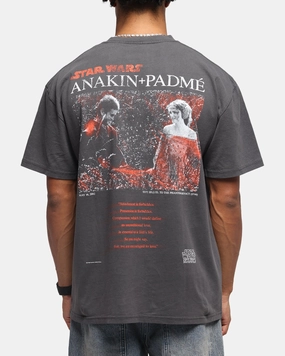 Eco Friendly Dye Minimal Outfit 73 Studio Star Wars Anakin And Padme Vintage T-Shirt Black Wash