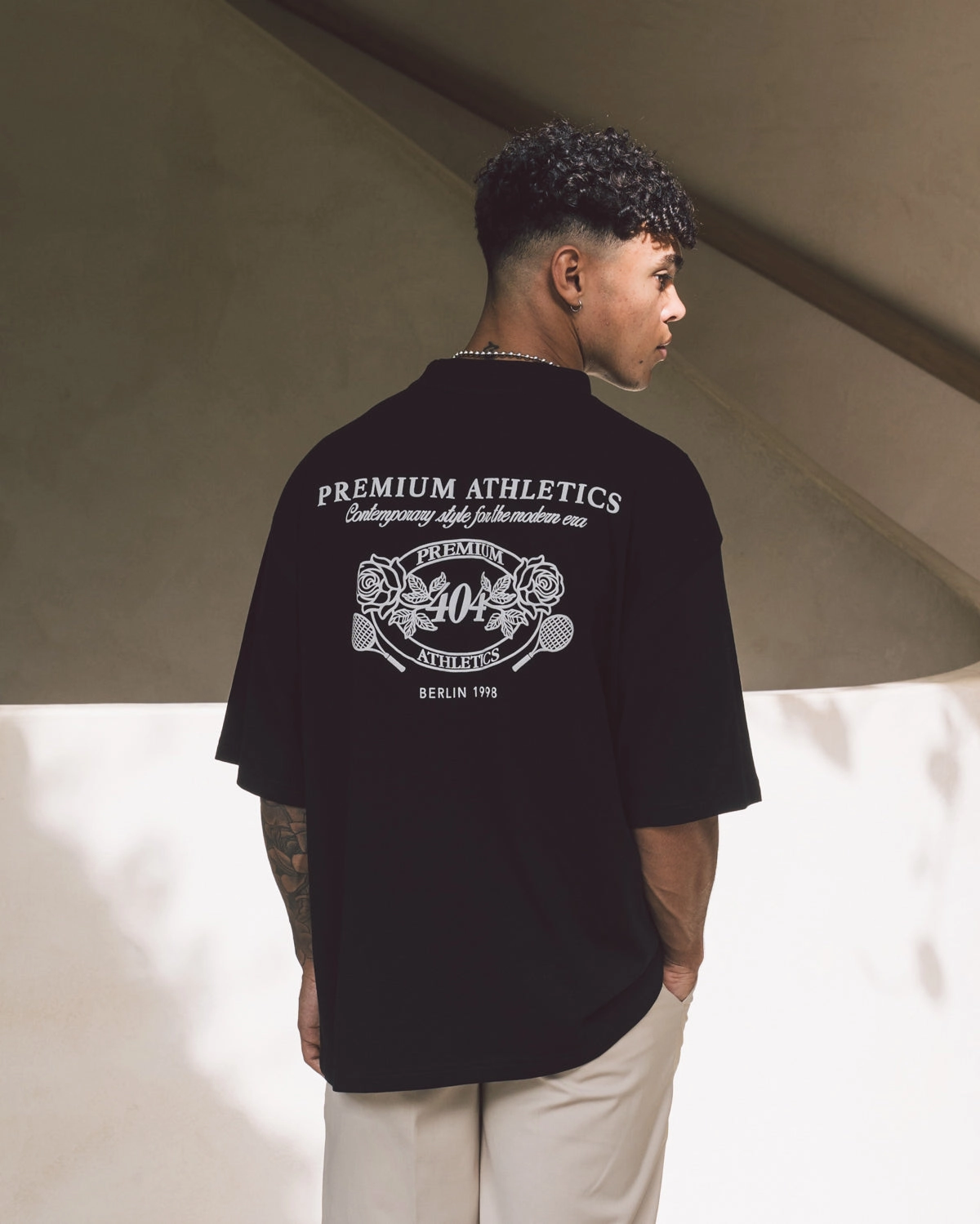404 Premium Athletics Vintage T-Shirt Black Soft and Stylish Reinforced Shoulder Seams