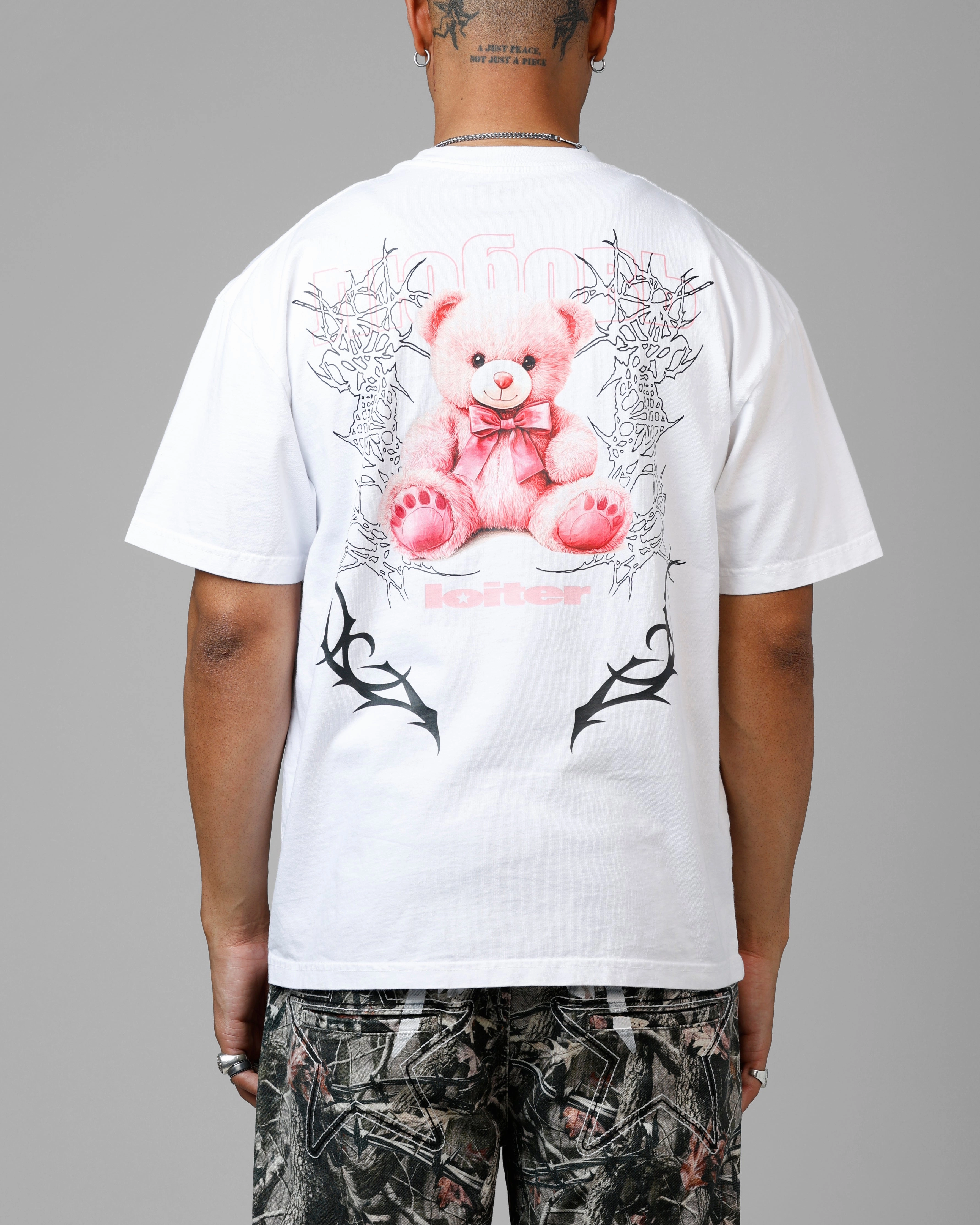Effortless Wear Comfortable texture Loiter Care Vintage T-Shirt White