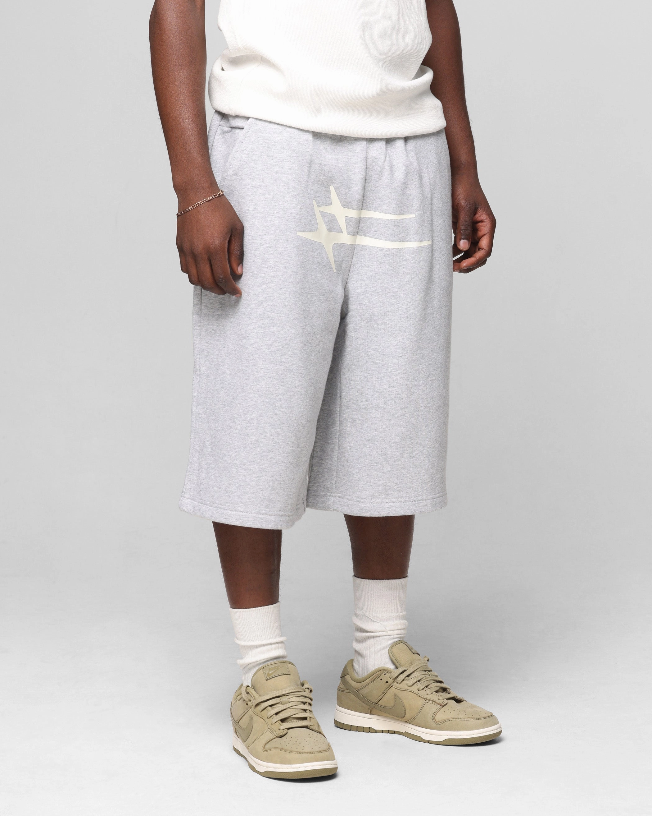 Loiter Hybrid Premium Shorts Grey Marle Tagless Labeling Home Wear