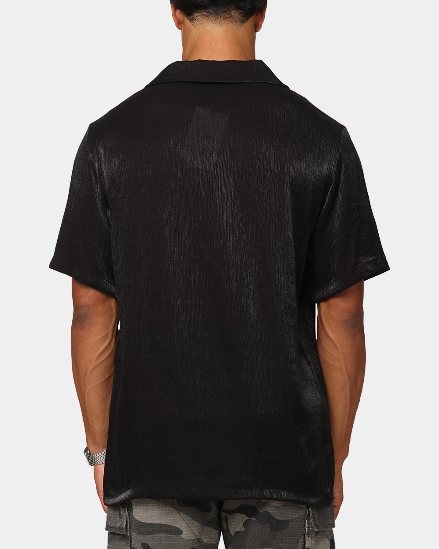 Camping Essential XXIII Diamond Button Up Shirt Black