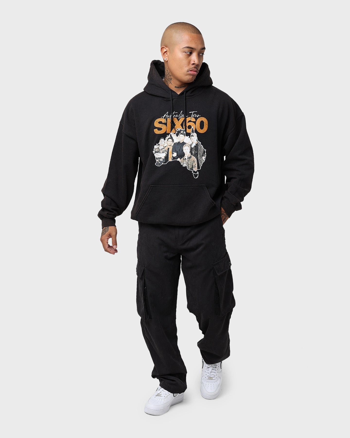Breathable Essentials Six60 Six60 Tour Vintage Hoodie Black Wash