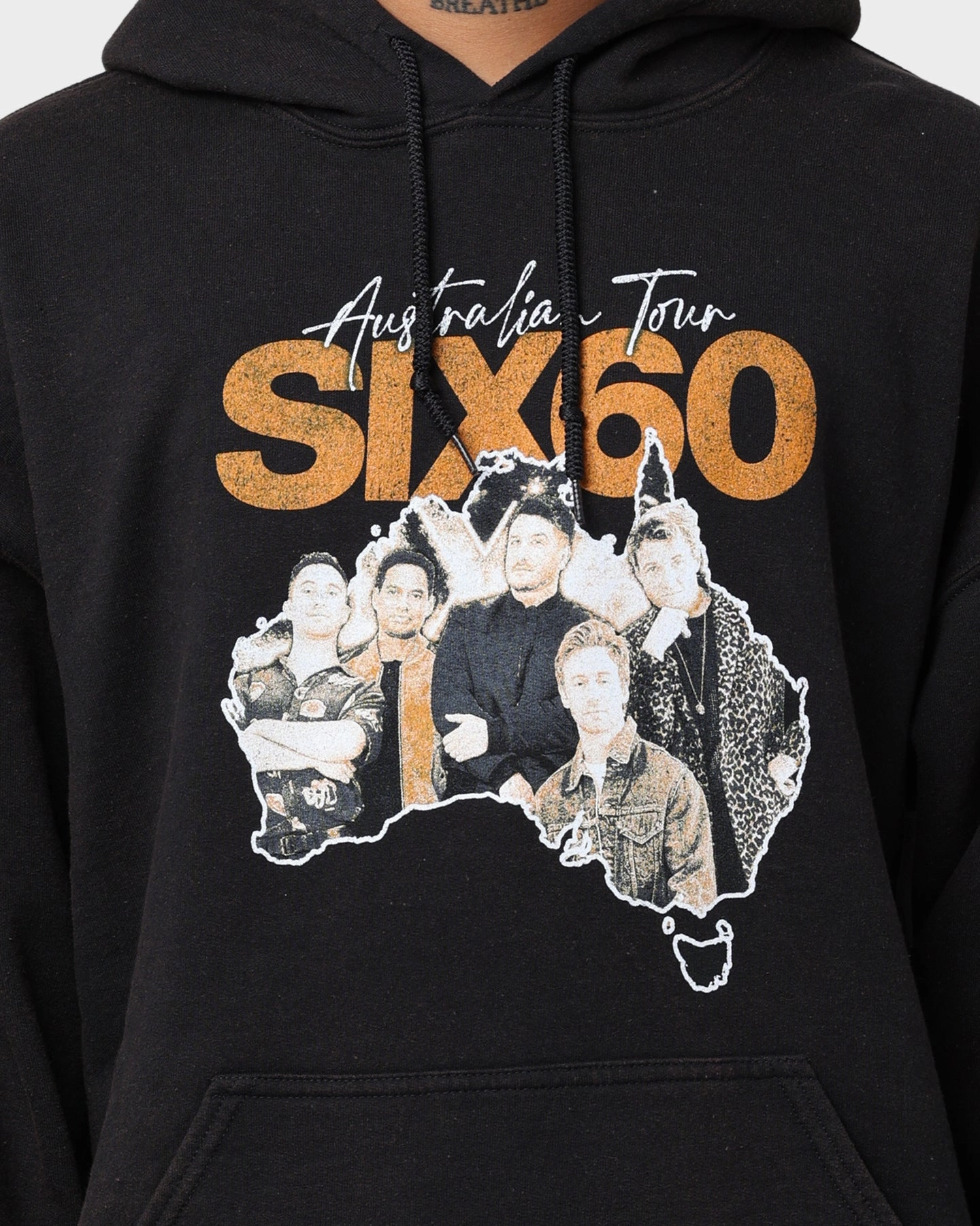 Six60 Six60 Tour Vintage Hoodie Black Wash AntiPillingTreatment
