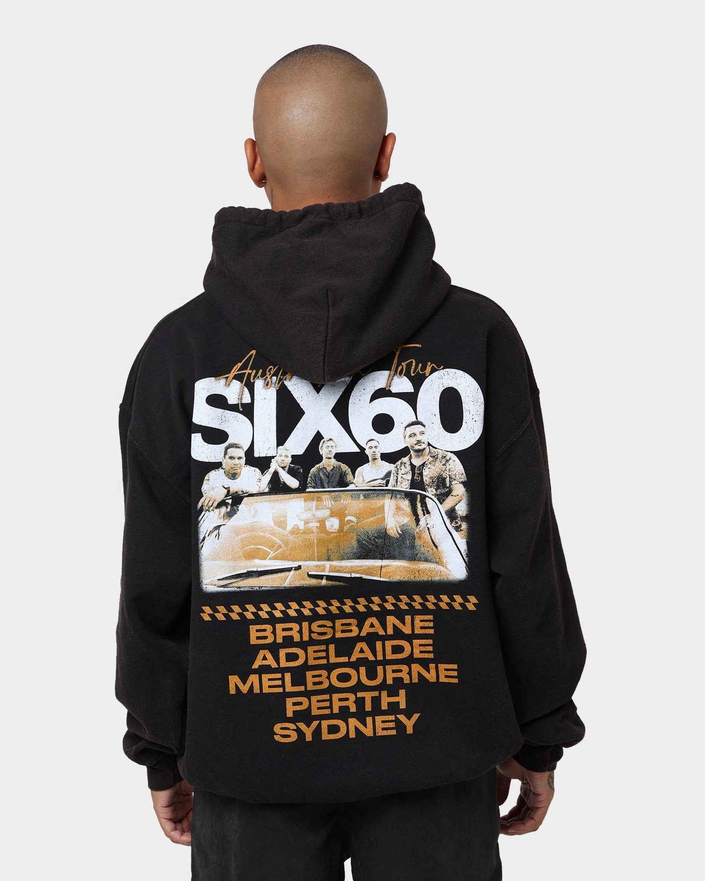 Six60 Six60 Tour Vintage Hoodie Black Wash Quality Layer