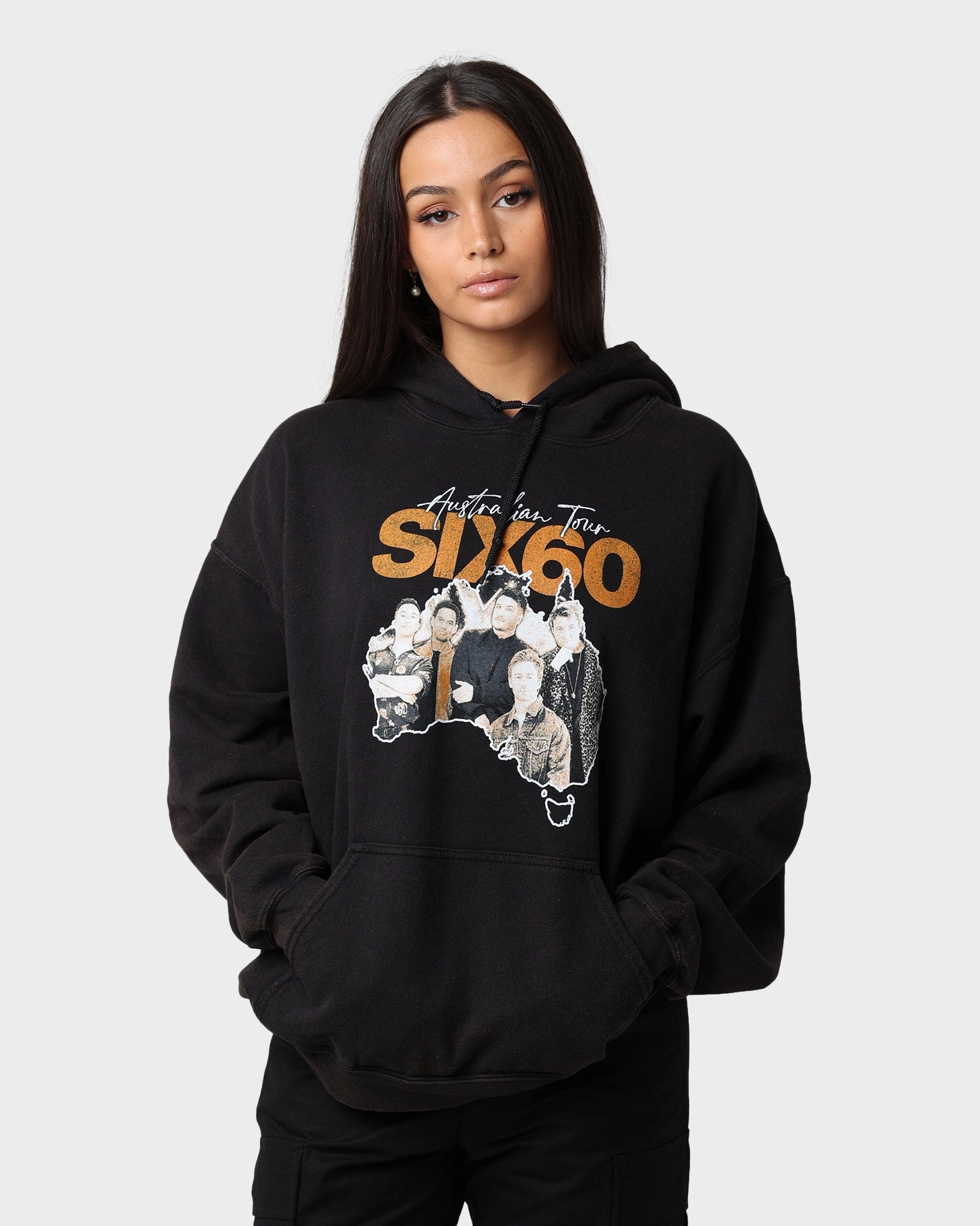 Six60 Six60 Tour Vintage Hoodie Black Wash Eco Friendly Dyes