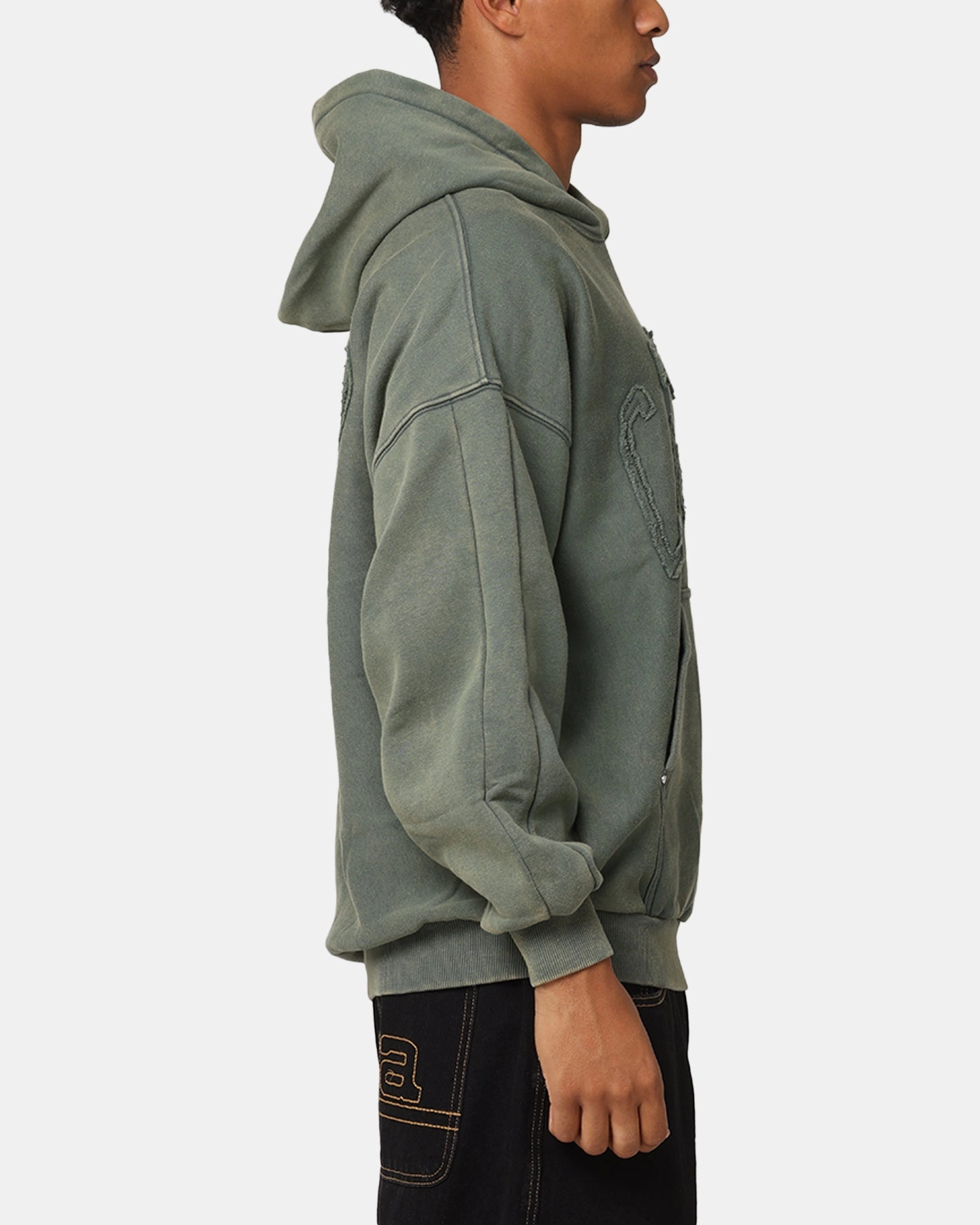 Weekend Vibe Give Carre Con-Star Hoodie Rinsed Moss Green