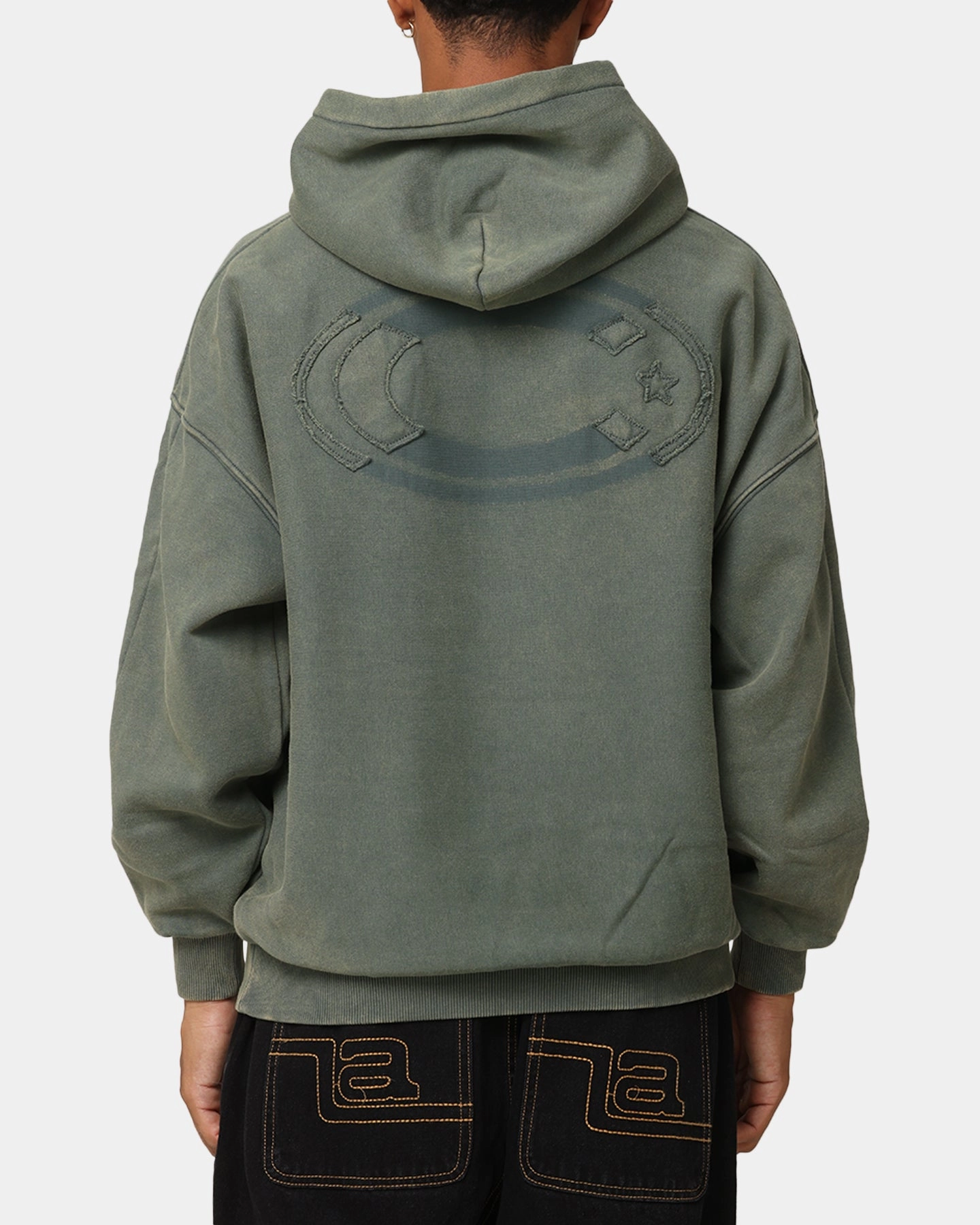 Fresh Look Fashionable Shield Carre Con-Star Hoodie Rinsed Moss Green