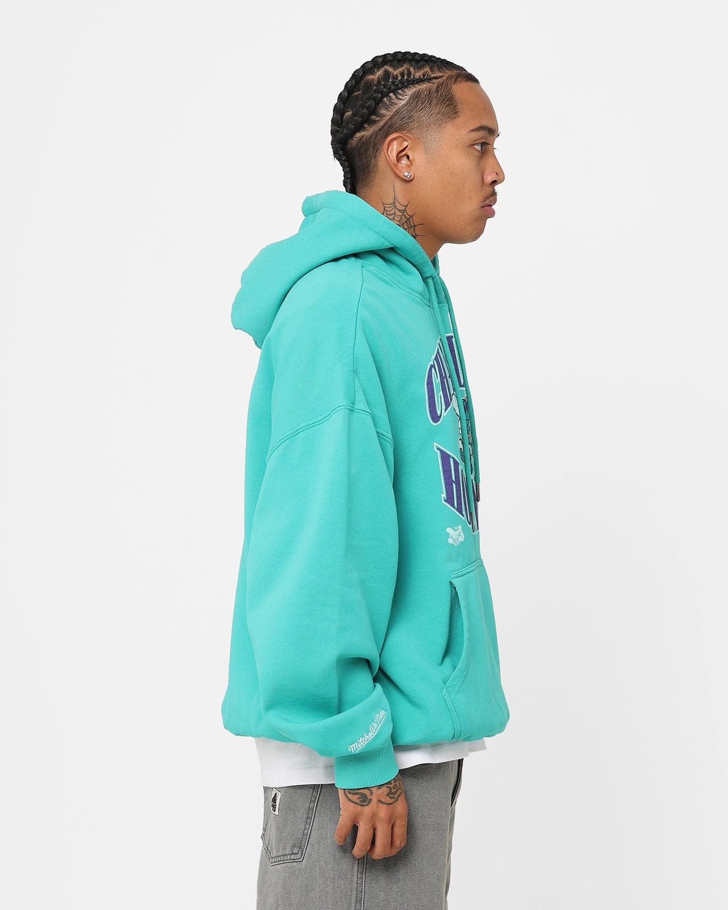 Hint Mitchell & Ness Charlotte Hornets Point Guard Hoodie Faded Teal