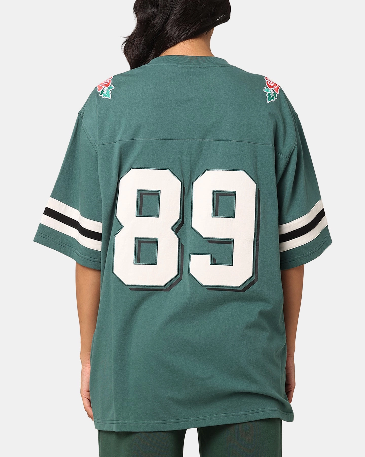Breezy Comfort Lightweight Look Carre Rose Bowl Football T-Shirt Green