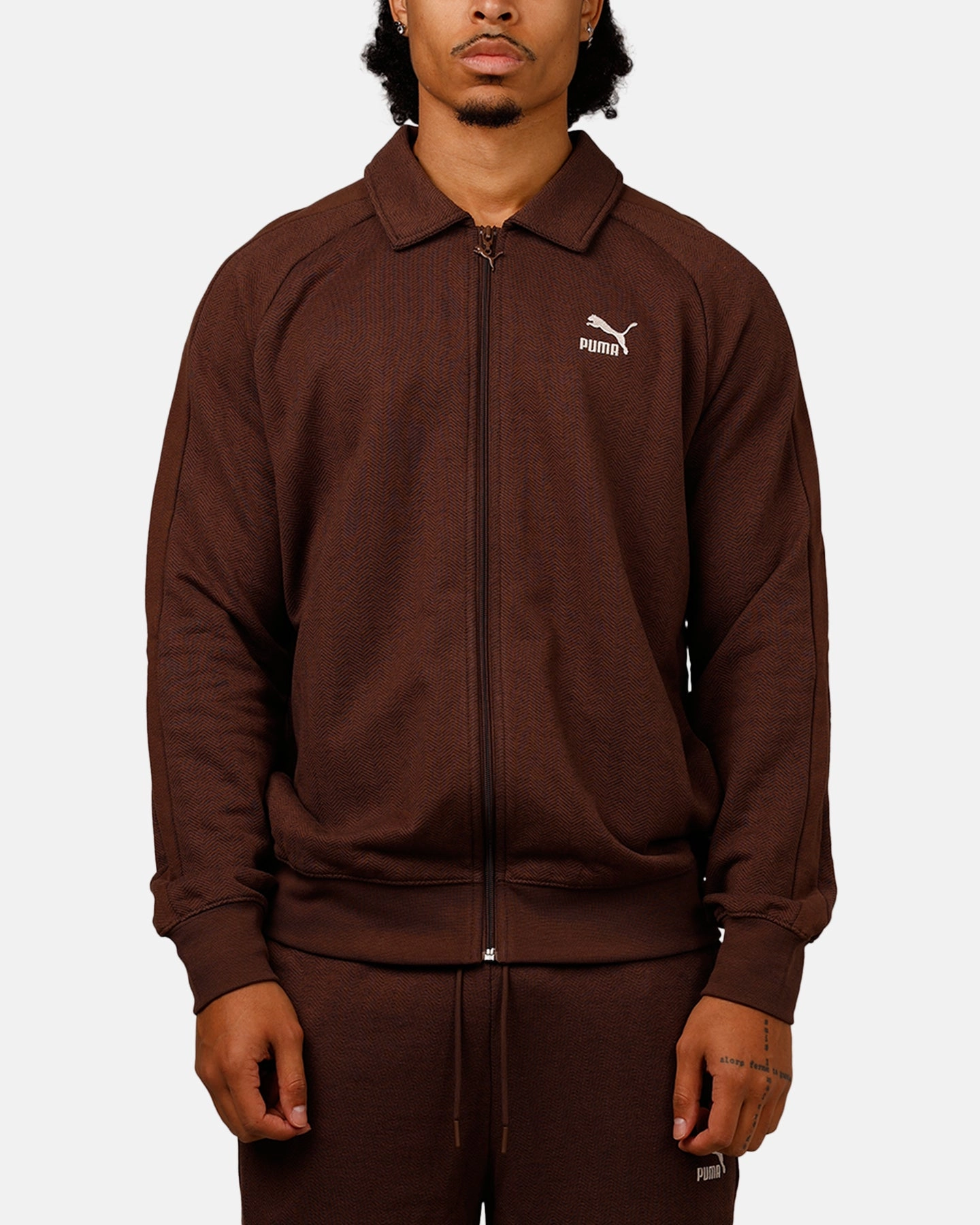 Puma T7 Track Jacket Brown NonBulkyFit