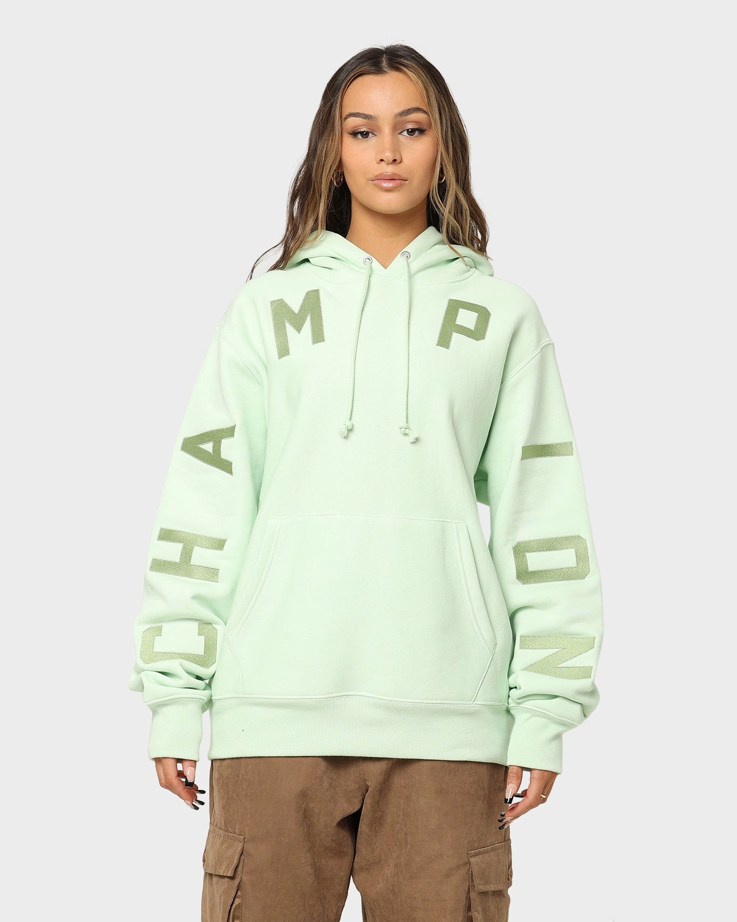 Example Consciousness Champion Reverse Weave Arch Logo Hoodie Tuft Green
