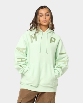Goods Champion Reverse Weave Arch Logo Hoodie Tuft Green