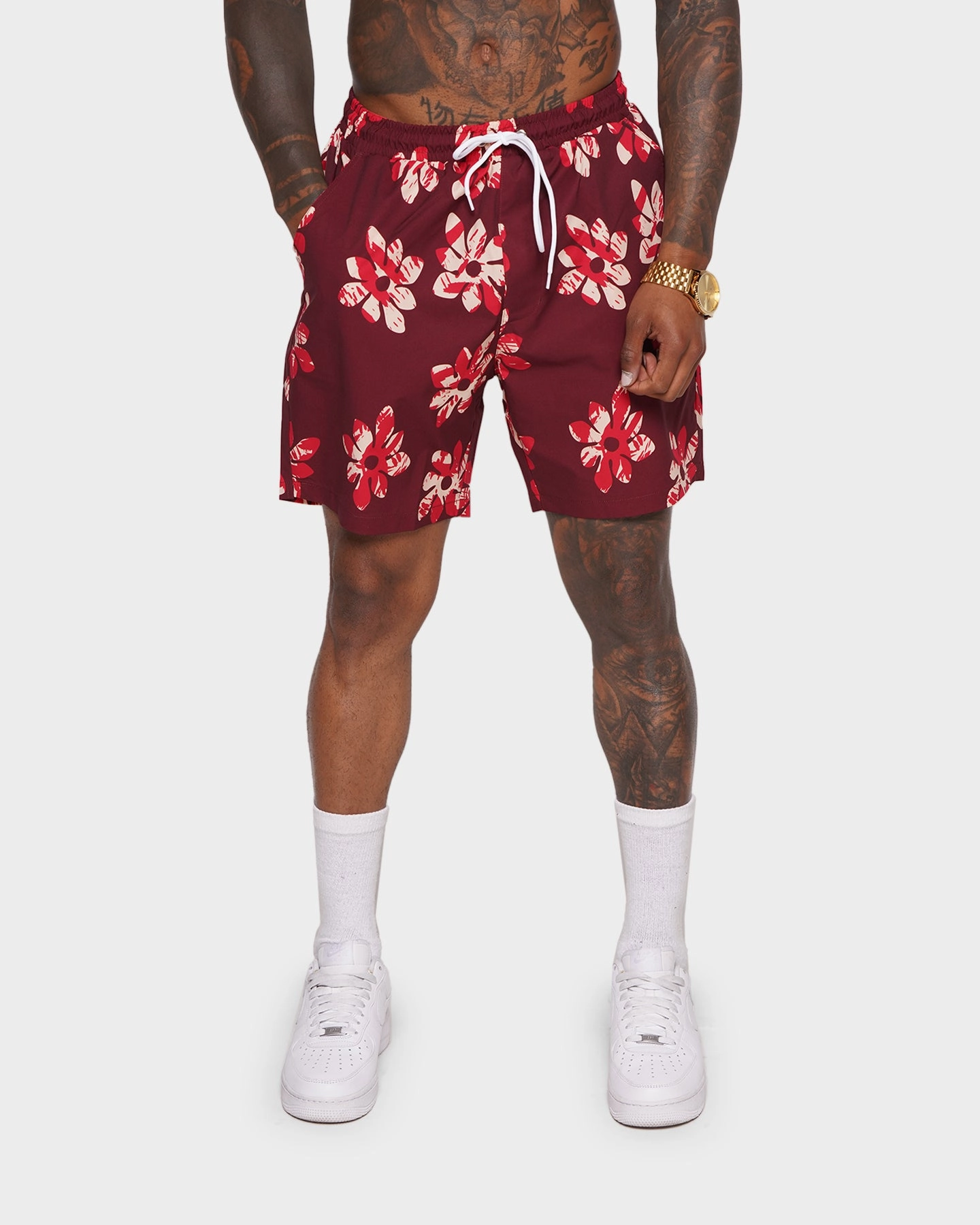 XXIII Sohan Print Shorts Brown Glide On Waist System Fresh Look