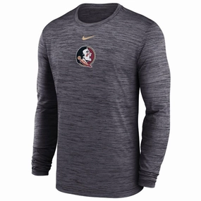 Formal Style Nike Men's Seminole Logo Long Sleeve Dri-fit Velocity T-shirt - Black