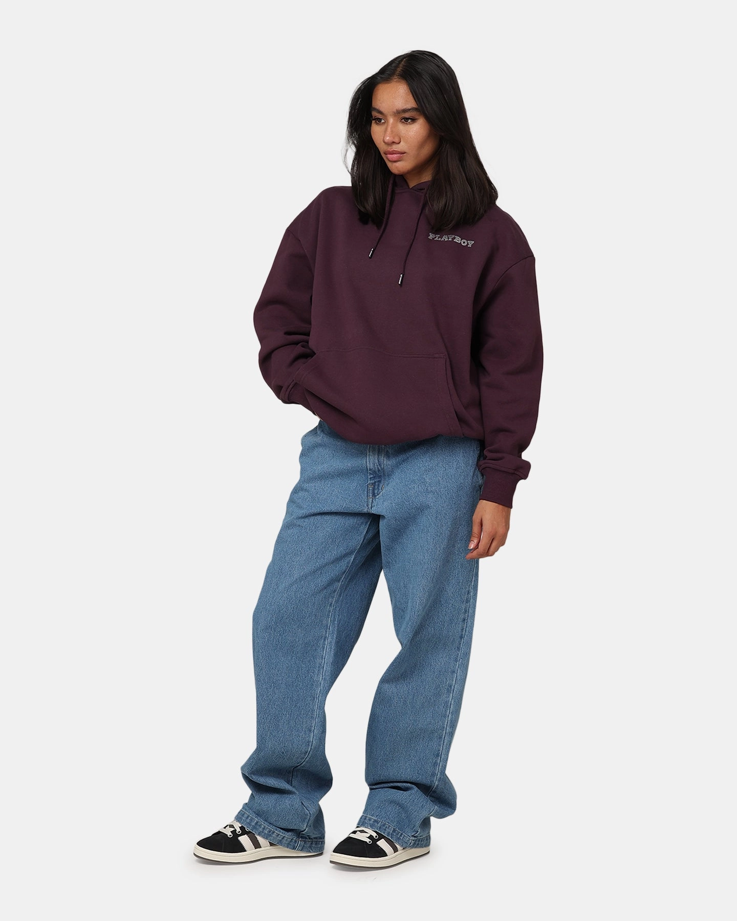 Playboy Diamant?? Hoodie Plum Quilted Panels