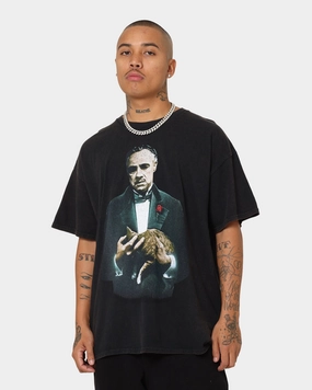 UV Protective Fabric Cool and Chic American Thrift X The Godfather The Godfather Cat Vintage T-Shirt Black Wash