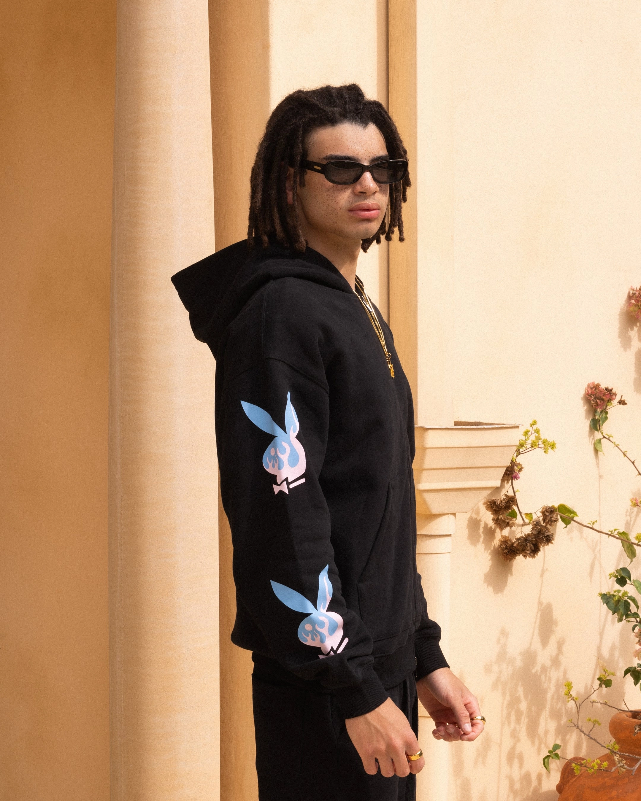 Playboy By Culture Kings Lit Bunny Fully Zip Hoodie Black Efficient Protection