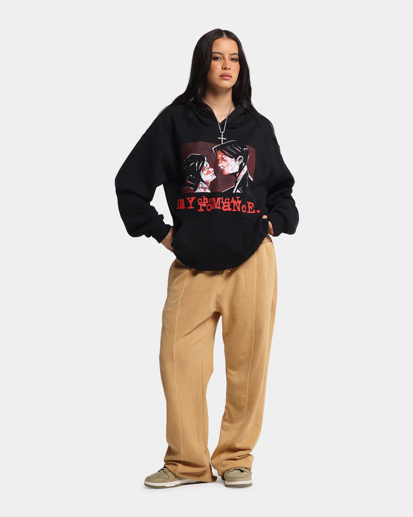 My Chemical Romance Tear Us Apart Hoodie Black Comfortable Layering Quality Fabric