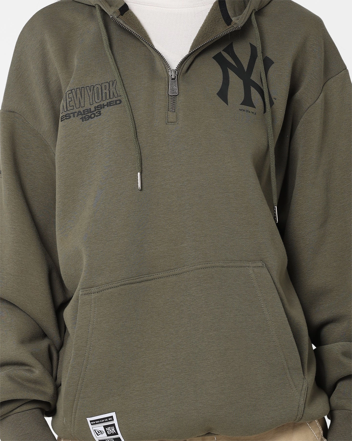 Graphic Design Facilitate New Era New York Yankees 1/4 Zip Hoodie Green