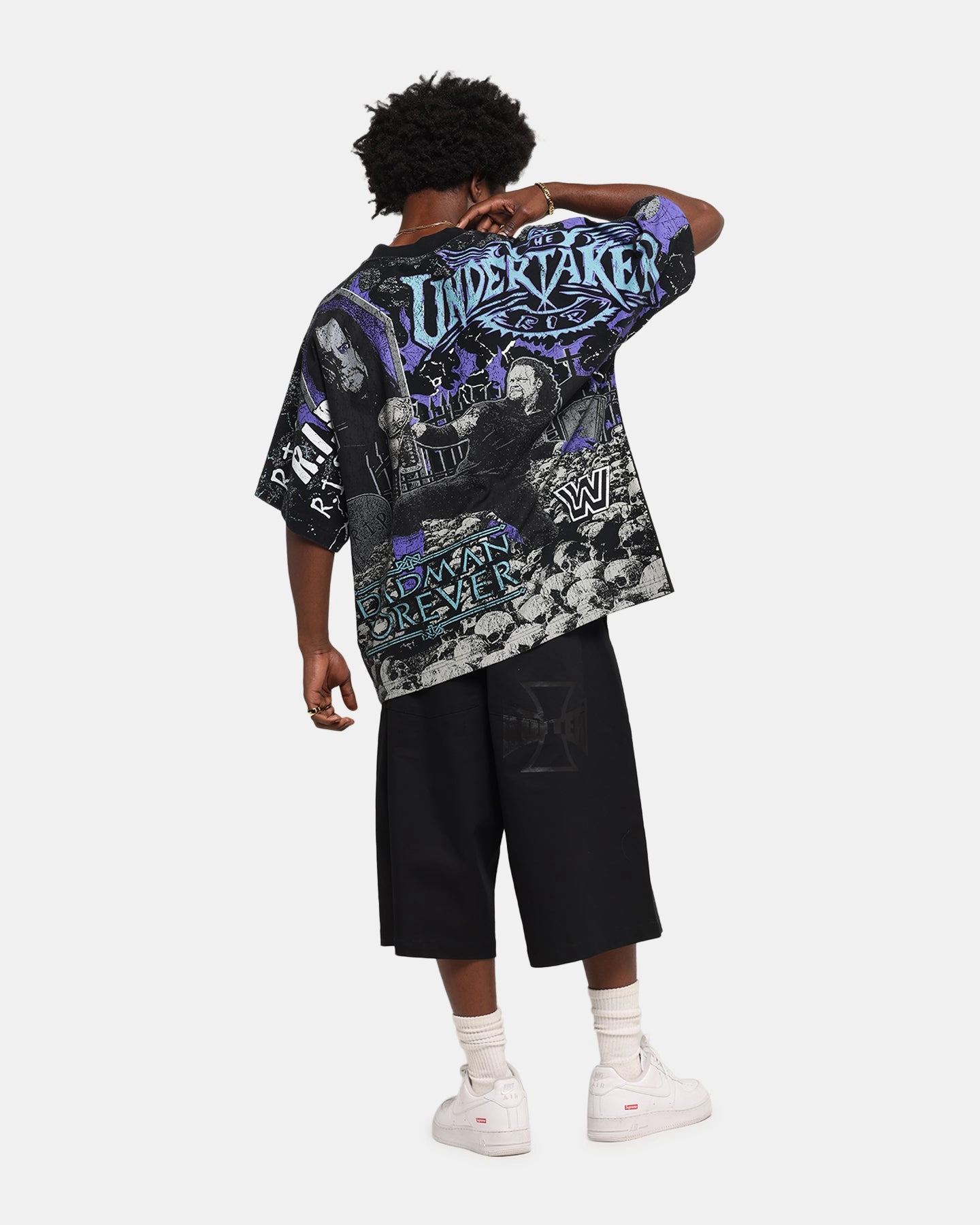 Culture Kings X WWE Undertaker All Over Print T-Shirt Black Easy Layer baby shower