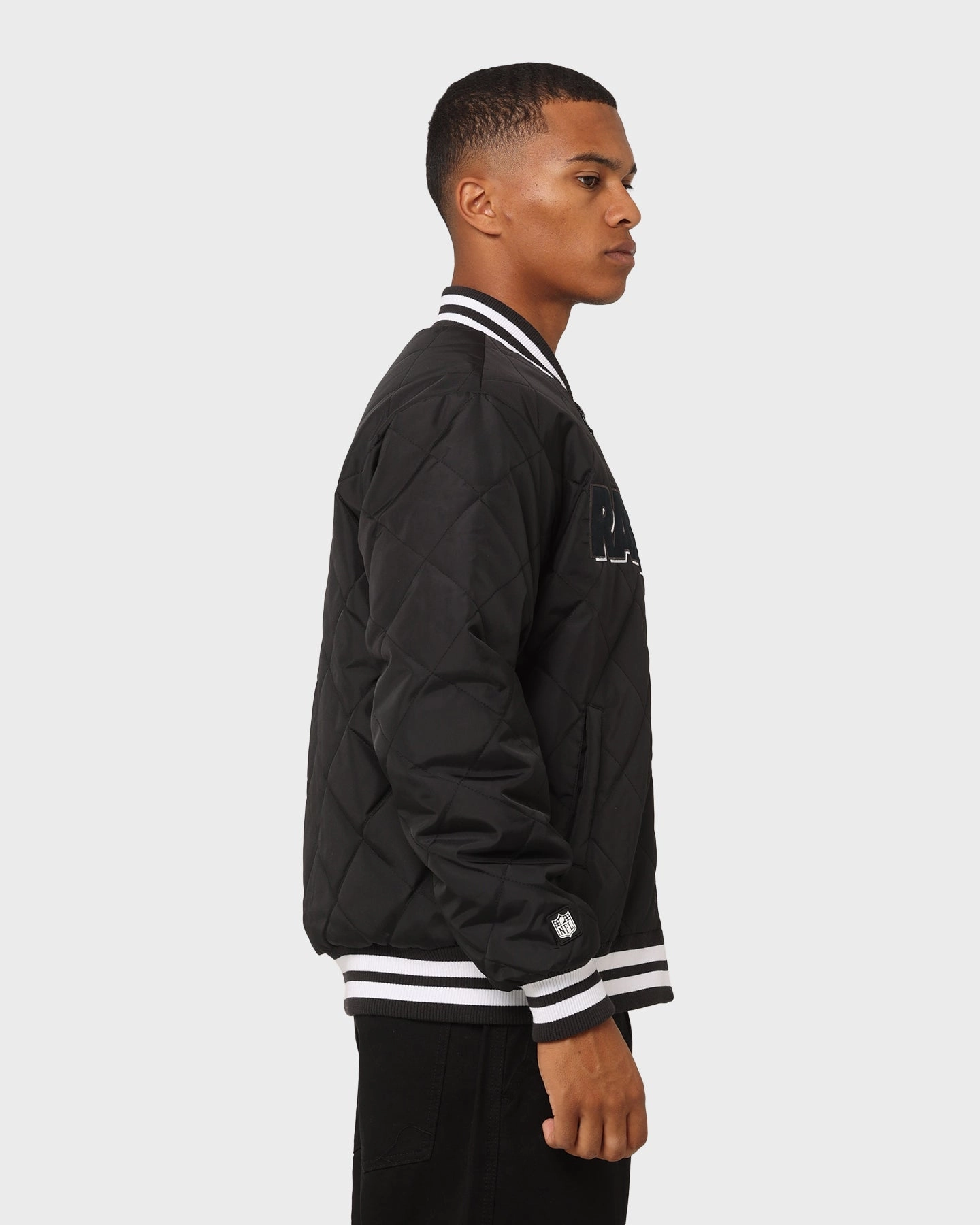 Invoice Majestic Athletic Las Vegas Raiders Tonals Quilted Varsity Jacket Black