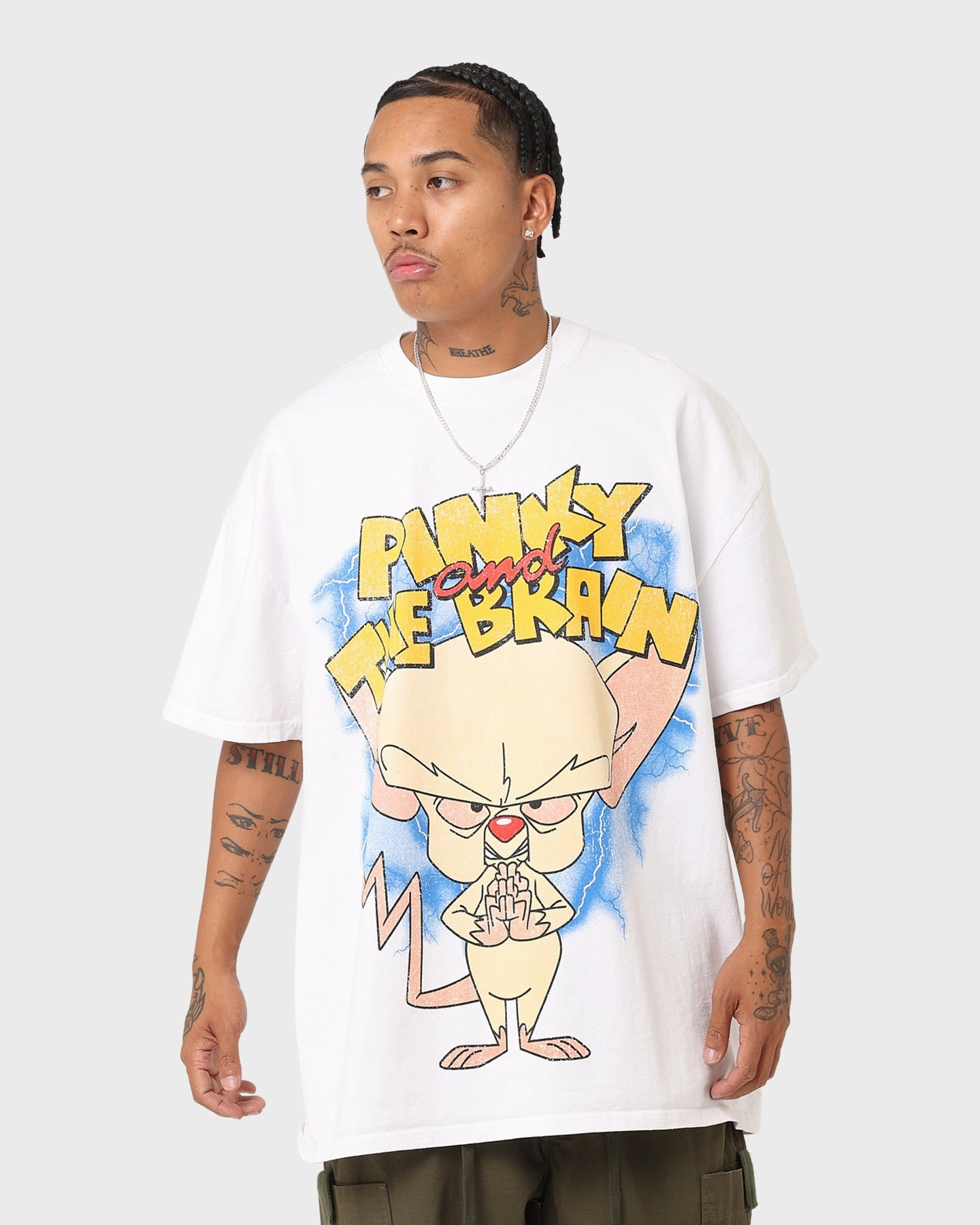 perfect for all-day wear American Thrift X Cartoon Network Pinky & The Brain Heavyweight Vintage T-Shirt White
