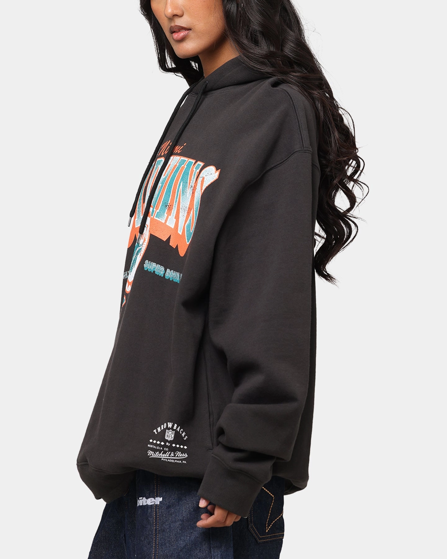Maximize Compliment Mitchell & Ness Miami Dolphins Arch Hoodie Faded Black